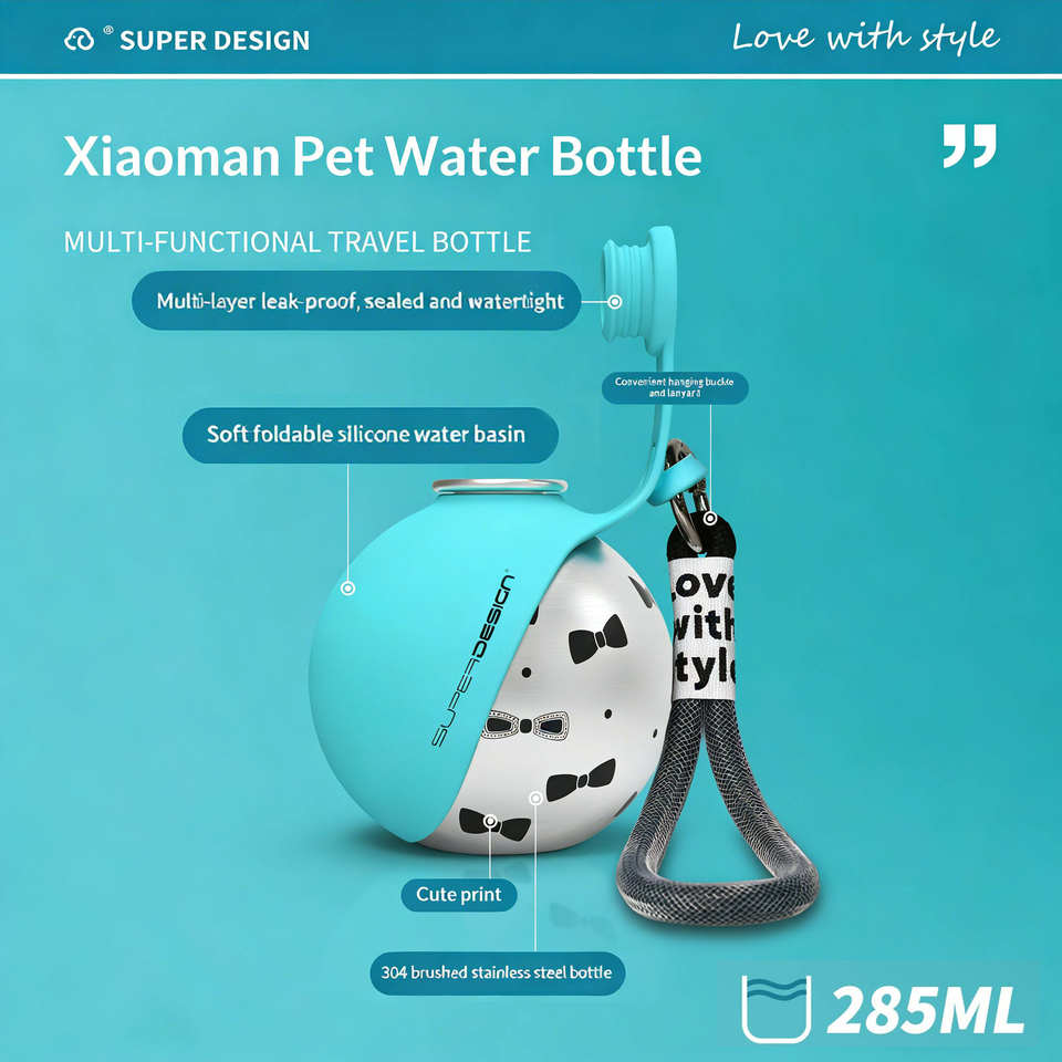 Petop Drop Shipping Portable Pet Water Dispenser Stainless Steel Travel Bottle With Foldable Silicone Bowl For Dog Cat Walking - Buy Product on Alibaba.com