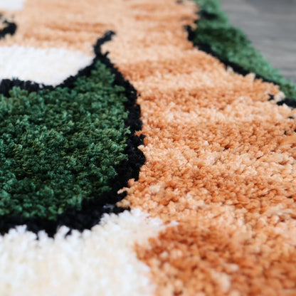 Whimsical Cat-Shaped Handmade Rug